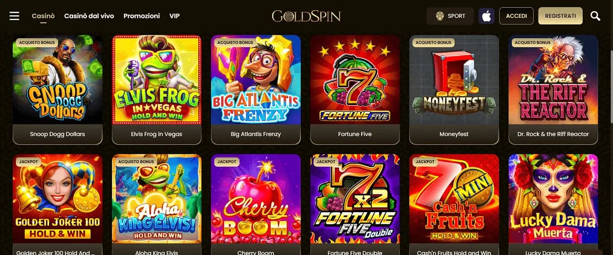 Goldspin casino senza richiesta documenti